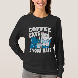 T-shirt Coffee Cats Et Yoga Mats Kitty Chakra Méditation