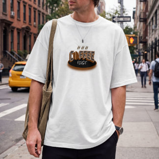 T-shirt Coffee First – Funny Coffee Lover Typography Desig