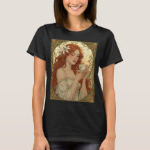 Coffee Lover And Lily Flowers Art Nouveau