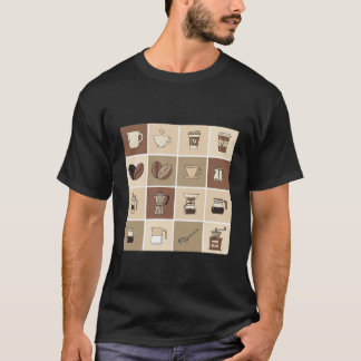 T-shirt Coffee Lover's Icon Grid