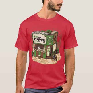 T-shirt Coffeeshop Cats Librairie par Tobe Fonseca