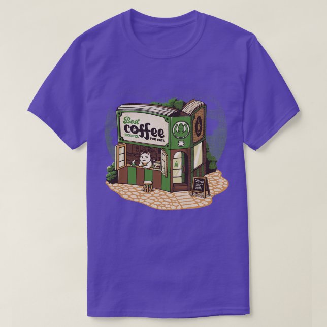 T-shirt Coffeeshop Cats Librairie par Tobe Fonseca (Design devant)