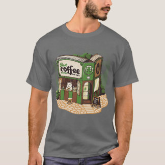 T-shirt Coffeeshop Cats Librairie par Tobe Fonseca