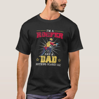 T-shirt Coffre sur le toit Papa Drôle Roofing Roofing Pun