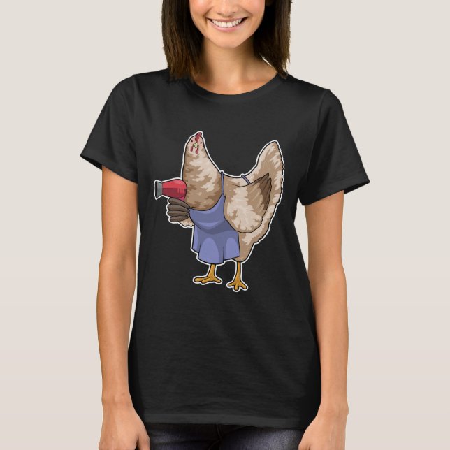 T-shirt Coiffeur de poulet Sèche-cheveux (Devant)