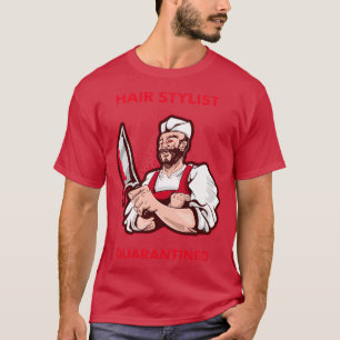 T-shirt Coiffeur en quarantaine Costume d'Halloween Bloody
