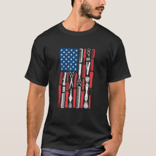 T-shirt Coiffeur fier américain travailleuse de salon de c