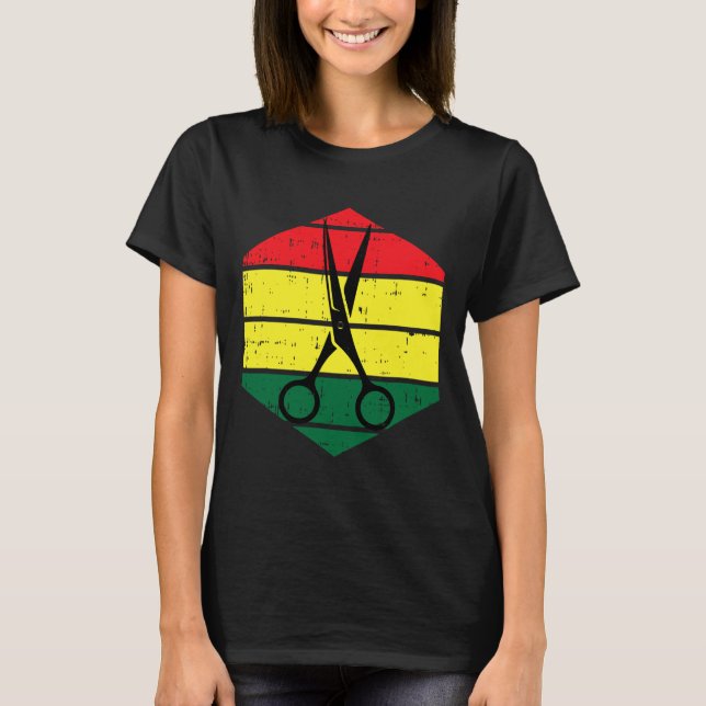 T-shirt Coiffeur Junetten Blm Noir Histoire Hairdres (Devant)