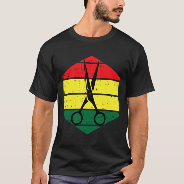 T-shirt Coiffeur Junetten Blm Noir Histoire Hairdres (Devant)