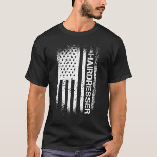T-shirt Coiffeur patriotique avec drapeau américain
