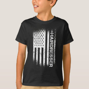 T-shirt Coiffeur patriotique avec drapeau américain