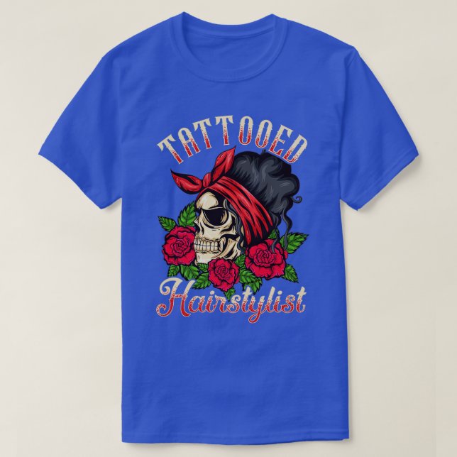 T-shirt Coiffeur Salon des cheveux Tattoo Lover Tattooé ch (Design devant)