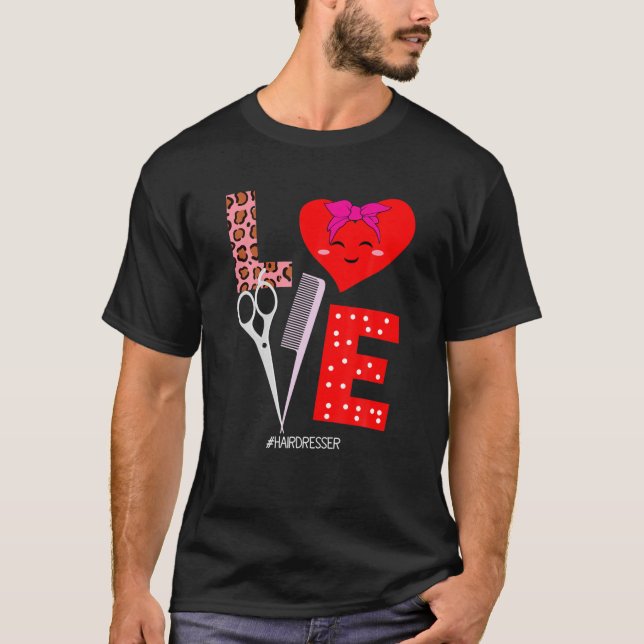 T-shirt Coiffeur Valentines Jour Coiffeur LOVE Scisso (Devant)