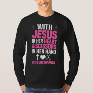 T-shirt Coiffeuse Designs Filles Femmes Christian Hairstyl