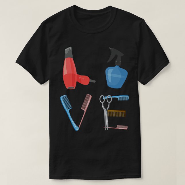 T-shirt Coiffeuse drôle Chemise Love Coupes de cheveux Sal (Design devant)