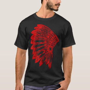 T-shirt Coiffure en plume amérindienne Indian Chief Tri