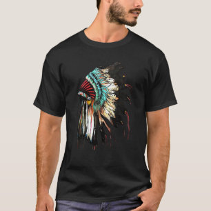 T-shirt Coiffure en plume Coiffure indienne amérindienne