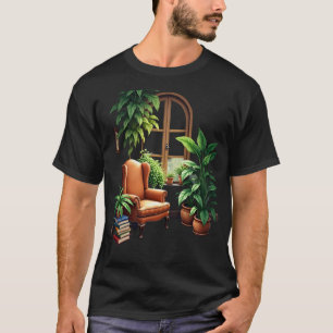 T-shirt Coin lecture des parents de plantes Jardin aquarel