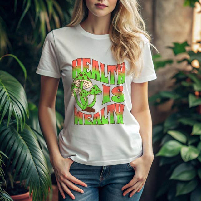 T-shirt col blanc Premium pour femmes "La santé es (Créateur téléchargé)