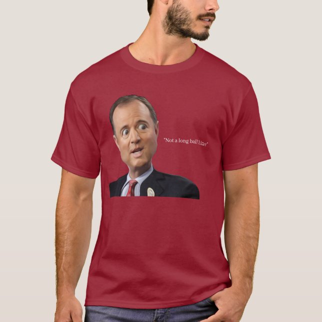T-shirt Col crayon Adam Schiff Caricature amusante aux yeu (Devant)