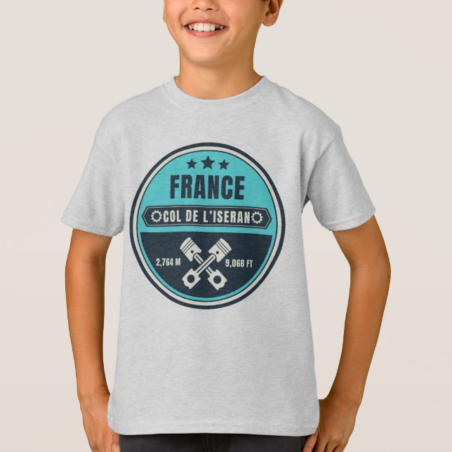 T-shirt Col de l’Iseran français Alpes motobike tour (Devant)
