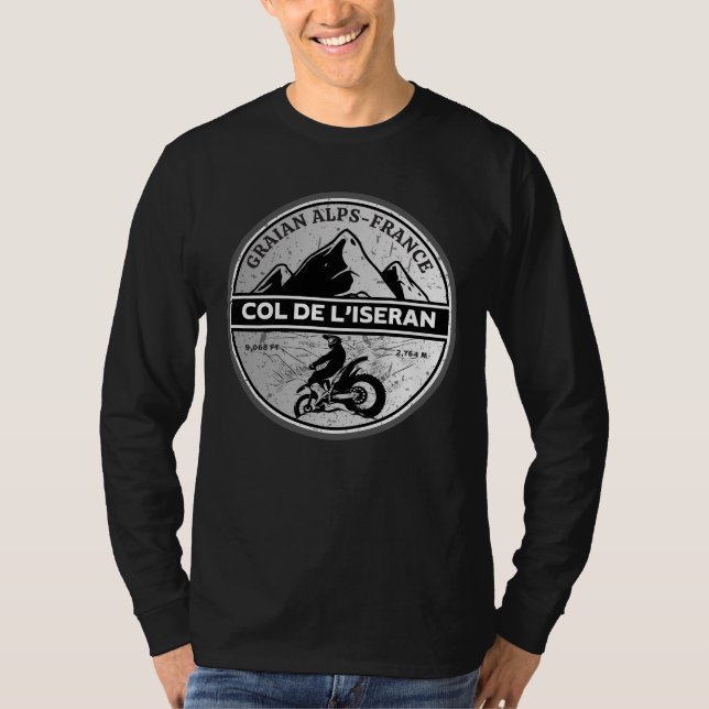 T-shirt Col de l’Iseran français Alpes motobike tour (Devant)