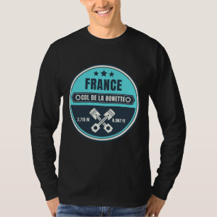 T-shirt Col de la Bonette français Alpes motobike tour