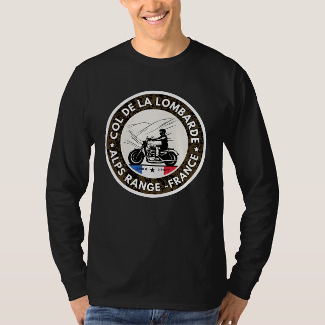 T-shirt Col de la Lombarde Français Alpes motobike cadeaux (Devant)