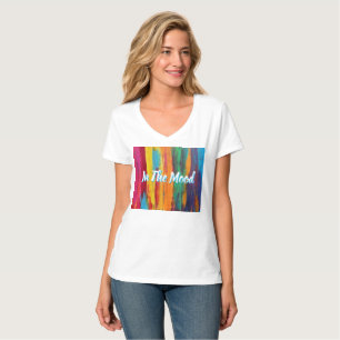 T-shirt col en V en coton “Dans l’ambiance” pour f