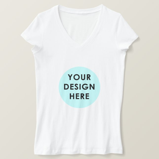 T-shirt col en V en jersey Bella+Canvas pour femme (Design devant)