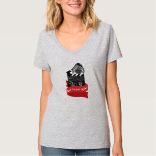 T-shirt col en V pour femmes 2026 Keeshond Nationa
