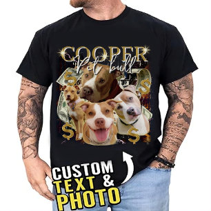 T-Shirt Col Personnalisé Collage Photo Animal Vint