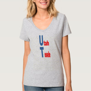 T-Shirt col V omen's TOURISME UTAH