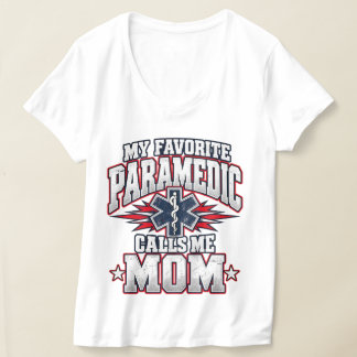T-shirt col V pour femme Mon paramédic préféré m'a