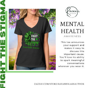 T-shirt col V pour la sensibilisation à la santé m