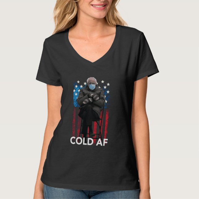 T-shirt Cold Af Funny Bernie Sanders Mittens mème (Devant)