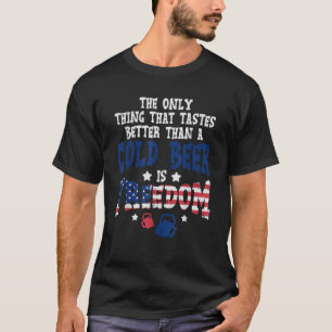 T-shirt Cold Beer Freedom Funny USA 4 juillet Drapeau Patr