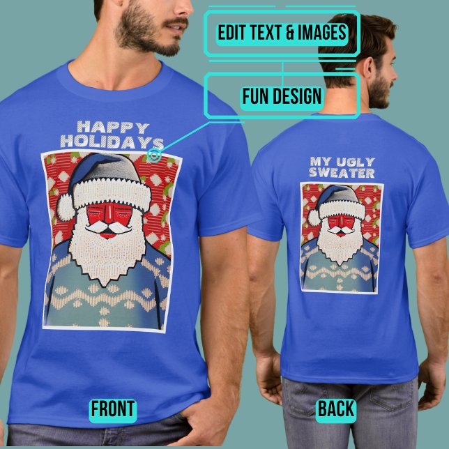 T-shirt Cold Père Noël Ugly Holiday "Sweater" (Please enjoy our design and see the others in the collection.)