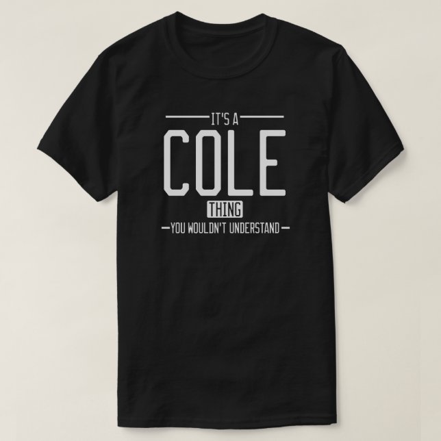 T-shirt Cole drôle nom de famille drôle (Design devant)
