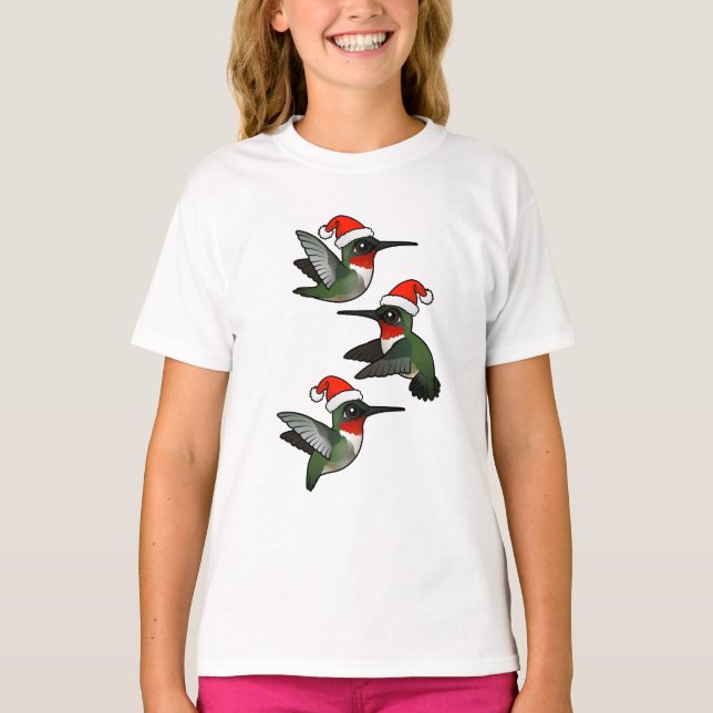 T-shirt Colibri à gorge rubis de Noël (Devant)