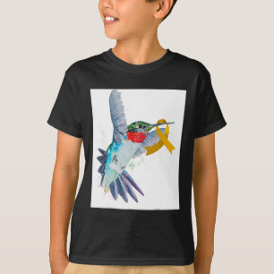 T-shirt Colibri et Ruban d'or pour enfants Cancer Aware
