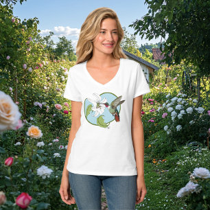 T-shirt Colibri Lily Blue Art Nouveau