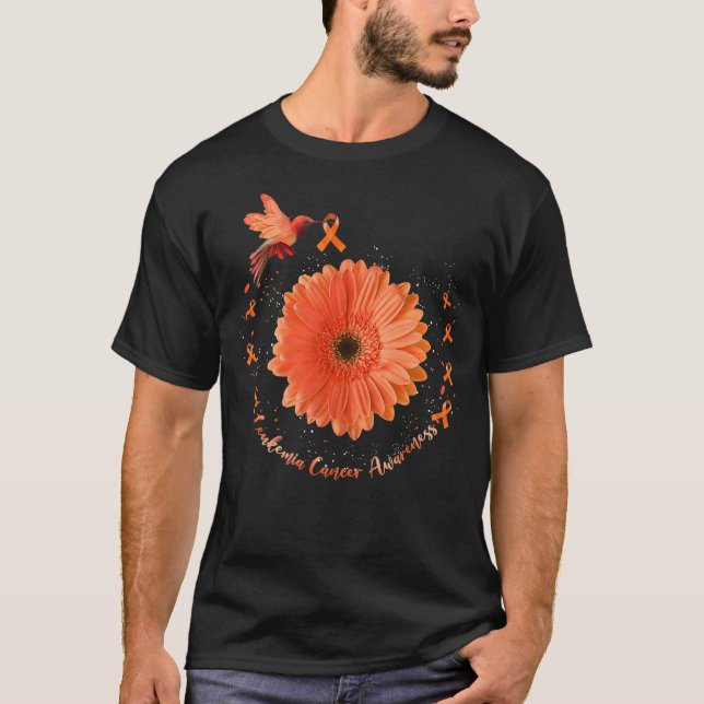 T-shirt Colibri Orange Tournesol Leucémie Cancer Aware (Devant)