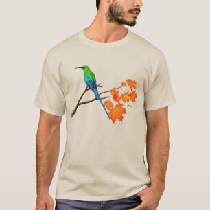 T-shirt Colibri pastel sur une branche d'érable d'automne.