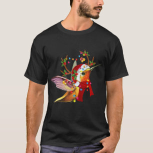 T-shirt Colibri Renne Chapeau Père Noël Lumières de Noël X