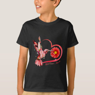 T-shirt Colibri Tournesol Rouge Ruban de sang Cancer Awar