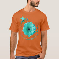 Colibri Tournesol Turquoise Ruban Cancer de l'ovai