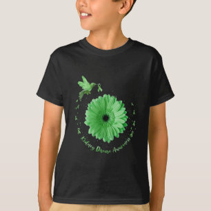 T-shirt Colibri Tournesol Vert Ribbon Maladie rénale