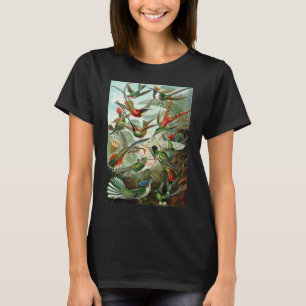 T-shirt Colibris par Ernst Haeckel, Oiseaux Arbres Vintage