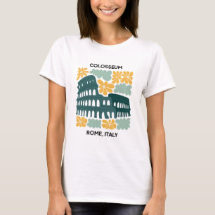 T-shirt Colisée Rome Italie Voyage abstrait art floral